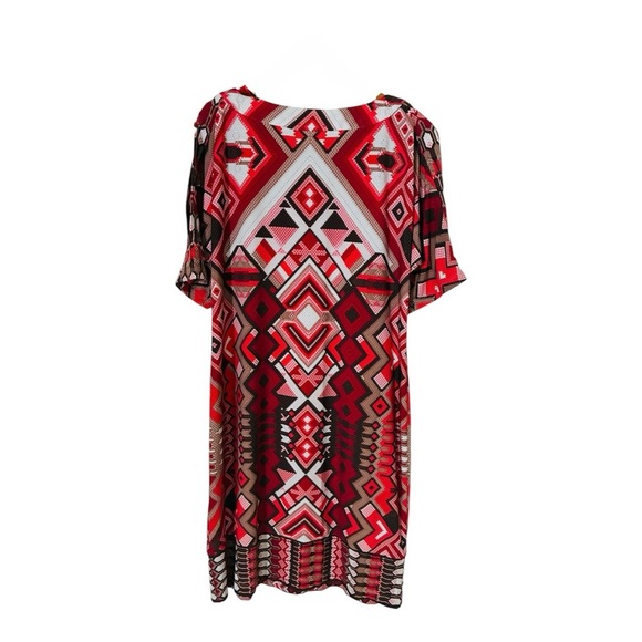 Chico's Beaded Sequin Slit Sleeve Aztec Shift Dress 1 Medium - Picture 7 of 8
